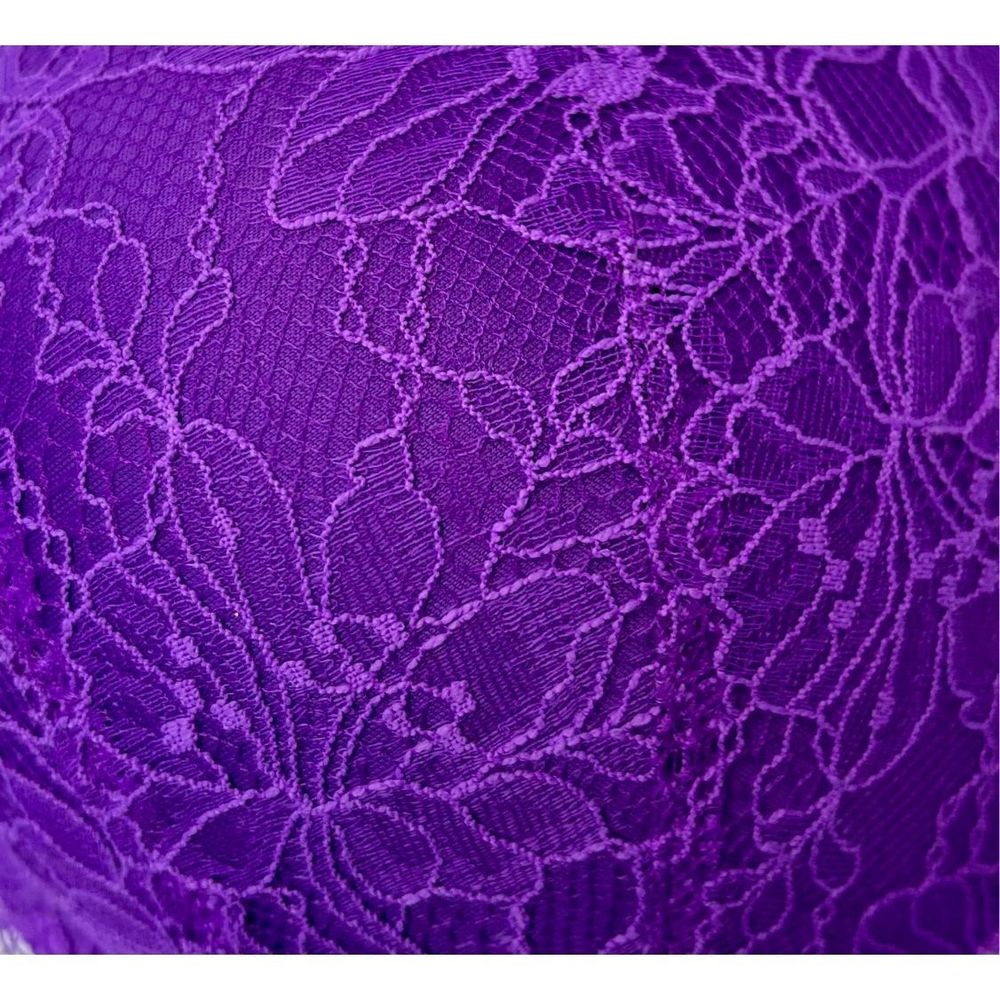 NWOT Victoria Secret 38C Bling Strap Purple Lace Push-Up Underwire Bra - Picture 5 of 11